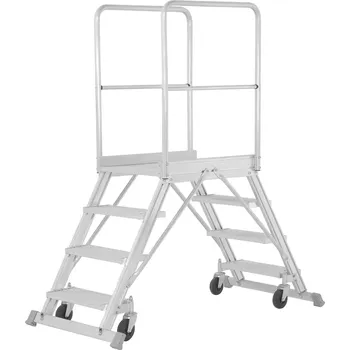 Schůdek Oboustranná pojízdná hliníková plošina HYMER 4 nášlapy
