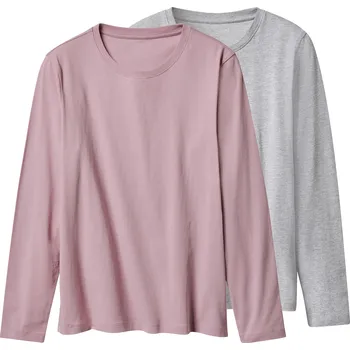 Dámské tričko esmara® Dámské triko s dlouhými rukávy, 2 kusy (starorůžová/šedá, M(40/42))
