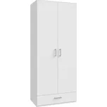 Šatní skříň KELLO 2 2D1S, bílá, 5 let záruka + vyzvednutí ZDARMA