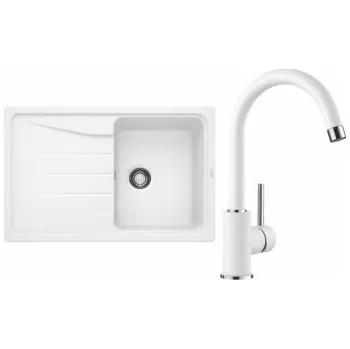 Granitový dřez Blanco Set 08-B 25 Sona 45 S Bílá + Mida Bílá