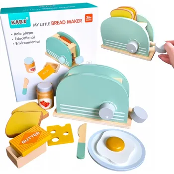 Dětská domácnost Dětská dřevěný snídaňový set - Topinkovač