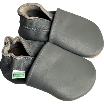 Kojenecké oblečení Hopi Hop capáčky Tmavě šedé kožené capáčky Hopi Hop Velikost dle věku Hopi Hop: 6-12 měsíců