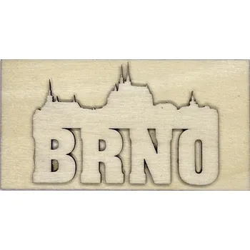 Dekorativní magnet Magnetka dřevěná 3D - Brno silueta