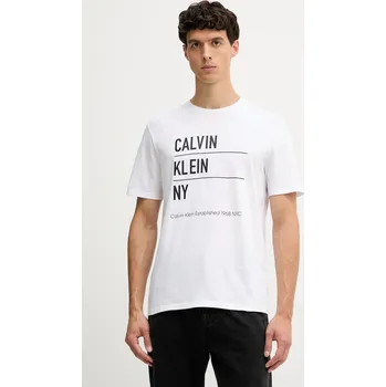 Bavlněné tričko Calvin Klein Jeans LV04RD818G bílá 00X, vel. S