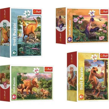 Puzzle Trefl PUZZLE Úžasní dinosauři mini 20x13cm skládačka 54 dílků 4 druhy