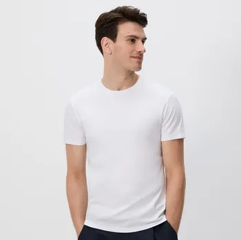 Pánské tričko Reserved - Tričko regular s modalem - bílá - 378EX-00X - 378EX-00X-L