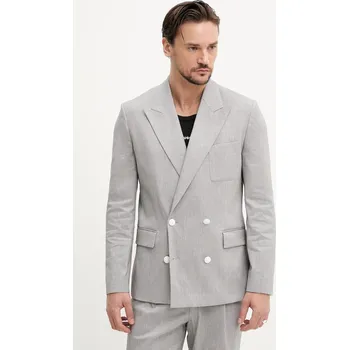 Dámské sako Sako s příměsí lnu HUGO šedá barva, 50538161 09X, vel. 54