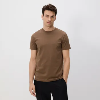 Reserved - Bavlněné tričko střihu regular - kávová - 8666H-84X - 8666H-84X-S