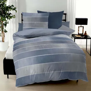 Povlečení Kaeppel Flanelové povlečení TIMELESS modré 140 x 200, 70 x 90 cm zipový uzávěr