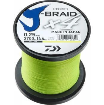 Daiwa Šňůra J-Braid X4 Žlutá 0,10mm/3,8kg