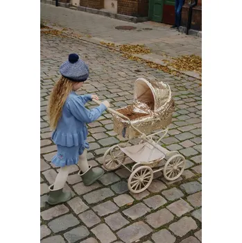 Kočárek pro panenku Kočárek pro panenky Konges Sløjd SPARKLY DOLL PRAM KS103985 KS103985.9BYA zlatá 10Y, vel. ONE SIZE