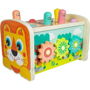 Hrací kostka Dřevěná zatloukačka - Lev