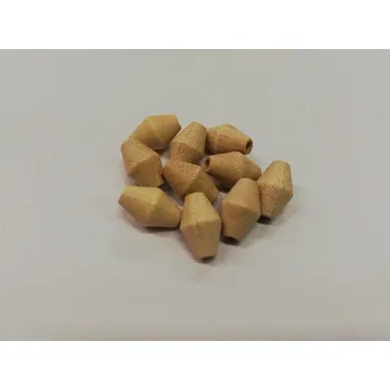 Dětské navlékací korálky Dřevěné korálky - kulička tvarovaná přírodní - 12x8mm - 10ks