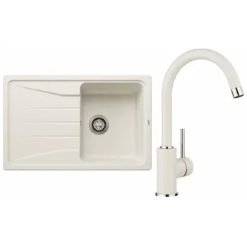 Granitový dřez Blanco Set 08-B 25 Sona 45 S Bílá soft + Mida Bílá soft