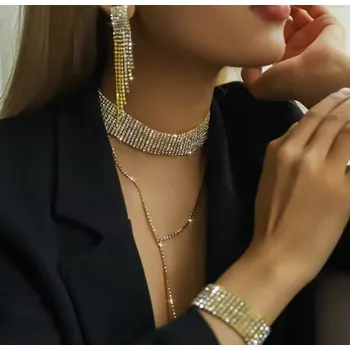 Souprava šperků B-TOP Třpytivá souprava Silver Crystal - pozlacená