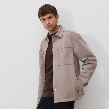 Pánská košile Reserved - Košile comfort z imitace semiše - béžová - 8052H-08X - 8052H-08X-XXL