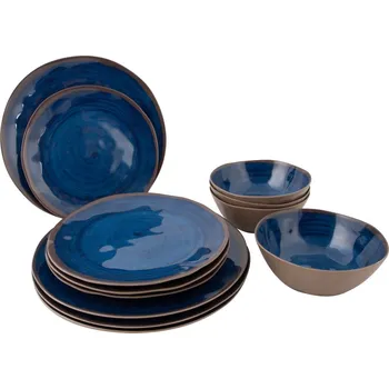 Kempingové nádobí Sada nádobí Bo-Camp Tableware Halo 12 pcs Barva: tmavě modrá