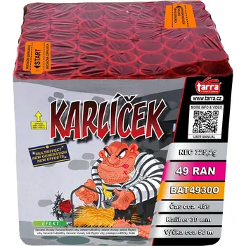 Zábavní pyrotechnika Ohňostroj - BATERIE VÝMETNIC KARLÍČEK 49 RAN 2/1
