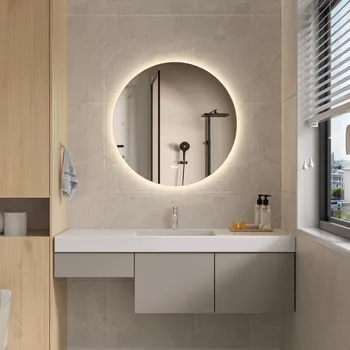 Zrcadlo Erga Sofia, kulaté LED zrcadlo 70cm, 1610 lm, 3 barvy světla, ERG-V01-207-7070