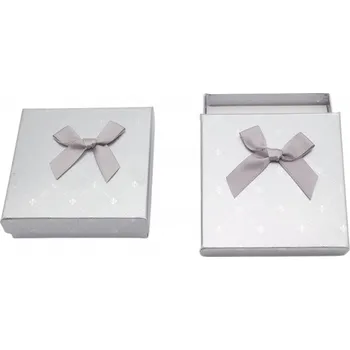 Dárková krabička Mareb Dárková krabička na šperky s mašlí 9 × 9 cm - šedá