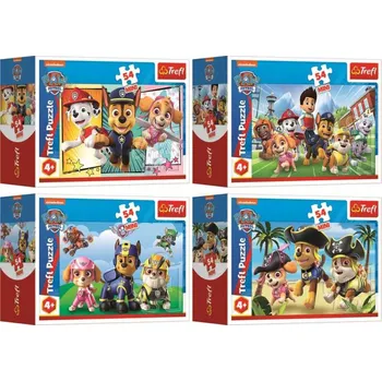Puzzle Trefl PUZZLE Tlapková Patrola Společná dobrodružství mini 20x13cm 54 dílků 4 druhy