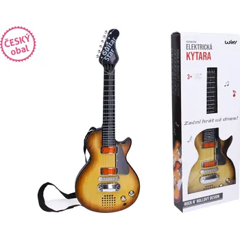 Hudební nástroj pro děti Elektrická kytara s efekty 55 cm - český obal