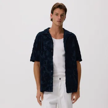 Reserved - Košile se vzorem regular fit - tmavomodrá - 293EF-59X - 293EF-59X-M