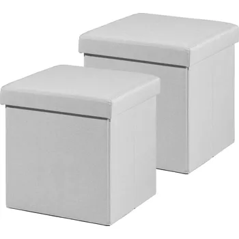 Obývací pokoj LIVARNO home Sada sedáků s úložným prostorem, šedá, 2dílná