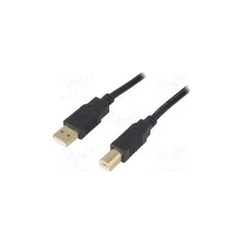 Datový kabel Kabel USB 2.0 USB A vidlice, USB B vidlice zlacený 1,8m černá