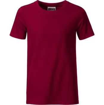 James & Nicholson (Daiber) Klasické chlapecké tričko z biobavlny 8008B - Vínová | 2XL