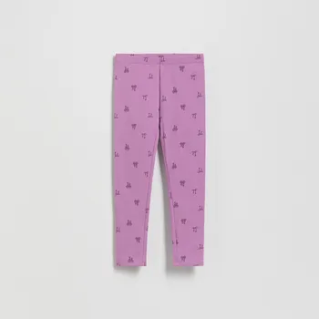 Dívčí kalhoty Reserved - Vzorované legíny - levandulová - 884FF-04X - 884FF-04X-110