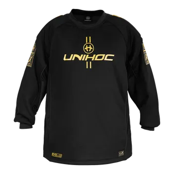 Florbalový dres UNIHOC goalie sweater Alpha Evolab black/gold XXL - XXL