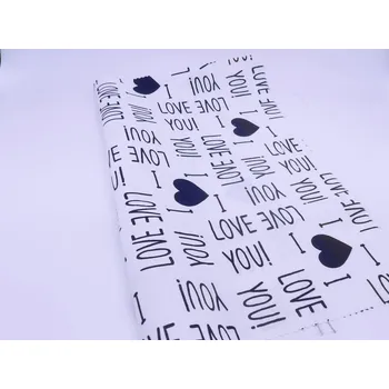 DOMESTIK 145/16867-11 I LOVE YOU tmavě-modrá / VELKOOBCHOD Ceník: VELKOOBCHOD: po celých rolích, bez odvíjení