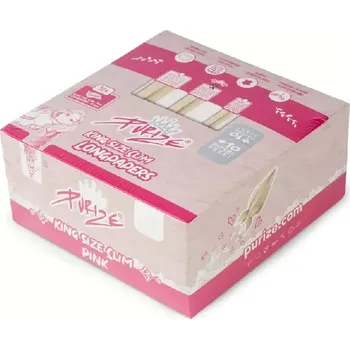 PURIZE papírky King Size Slim, 42 ks v balení, růžové| box 50 ks (Papírky PURIZE® King Size Slim jsou nebělené papírky z přírodních vláken s pomalým a rovnoměrným hořením pro autentický chuťový zážitek.)