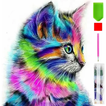 Real Home Diamantové vyšívání - barevné kočičky 5D 4
