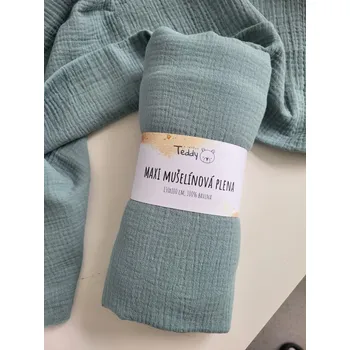 látková plena Mušelínová plenka MAXI 130 × 100 cm - teal