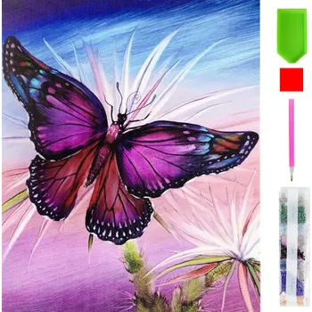 Real Home Diamantové Vyšívání - Barevný Motýl 5D 5
