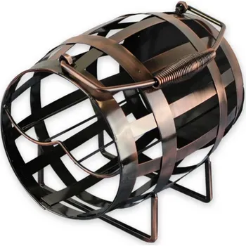 Stojan na víno Kovový stojan na 3 vína, soudek