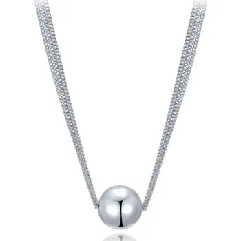 Náhrdelník Moderní stříbrný náhrdelník se třemi řetízky a kuličkou 47-50 cm JMAS0302SN47 + dárek zdarma