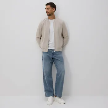 Pánská mikina Reserved - Mikina bomber - béžová - 8054H-08X - 8054H-08X-XXL