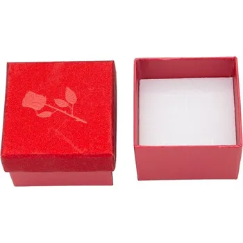 Dárková krabička Mareb Dárková krabička na šperky s motivem růže 5 × 5 cm - červená