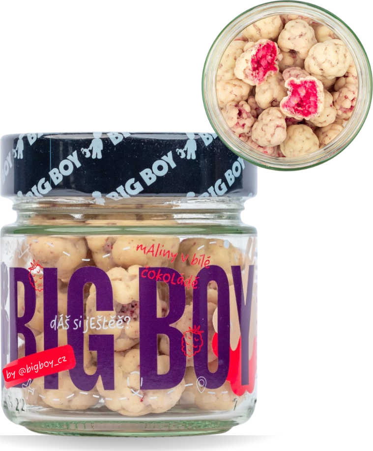 BIG BOY® Maliny v bílé čokoládě 70g