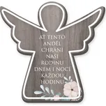 Dekorace anděl Ať tento anděl chrání naši rodinu