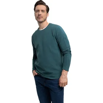 Pánské triko s dlouhým rukávem VOLCANO-L-FAR-603-Turquise Modrá XXL