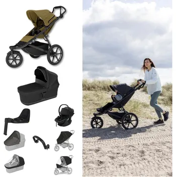 Kočárek THULE Urban Glide 3 Kočárek trojkombinace Set C - Nutria Green Black