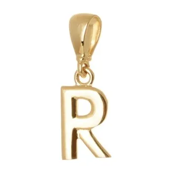 Přívěsek Přívěšek ze žlutého zlata písmeno R ZZ1460RF + dárek zdarma