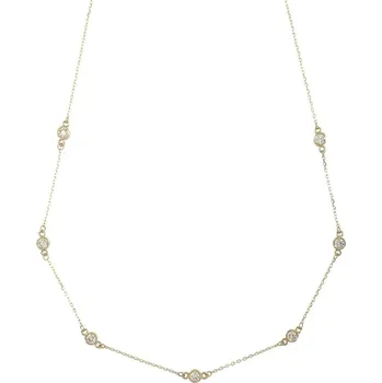 Náhrdelník Zlatý náhrdelník s čirými zirkony Au 585/1000 hmotnost 2g