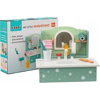 Dětská domácnost Dětský dřevěný set na hraní - Koupelna