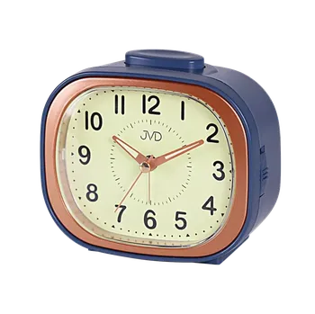 Budík JVD Ručkový analogový netikající tichý budík JVD SRP1201.1 s luminiscenčním displejem