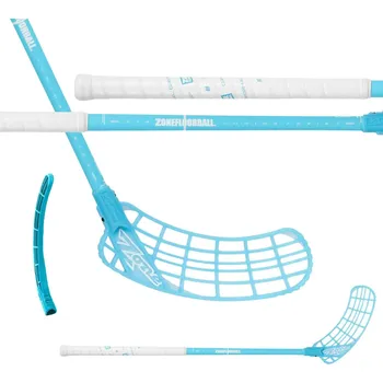 Florbalová hůl ZONE Zuper Air JR 35 White/Ice Blue 75 cm R - 75 (86) cm/Pravá ruka dole